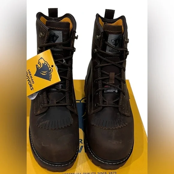 Herman Survivors Dover 6” Leather Steel Toe Waterproof Brown Work Boots Size 14 Herman survivors dover leather - Gem main image 2